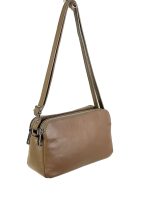 Bandolera de piel de 3 compartimentos