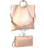 Bolso de mano de cuero natural