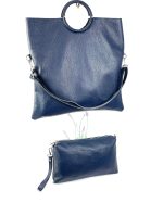 Bolso de mano de cuero natural