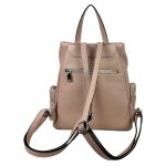 Amplia Mochila de Piel Universitaria con Bolsillos Laterales y Trasero