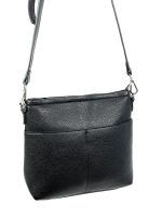 Bandolera polipiel con 2 bolsillos frontales