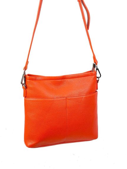 Bandolera polipiel con 2 bolsillos frontales