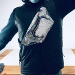 Riñonera de nailon lentejuelas cromadas