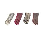 Guantes con estampado de piel de serpiente