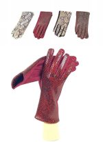 Guantes con estampado de piel de serpiente