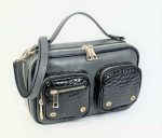 Bandolera piel con bolsillos frontales