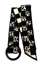 Cinturón de piel trenzado animal print