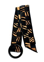 Cinturón de piel trenzado animal print