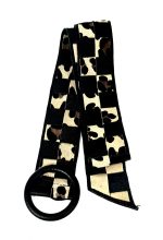 Cinturón de piel trenzado animal print