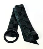 Cinturón de piel trenzado animal print