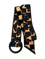 Cinturón de piel trenzado animal print