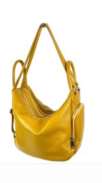 Mochila bolso cuero con dos compartimentos