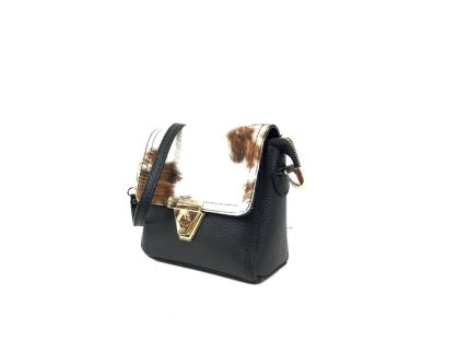 Bandolera piel con pelo natural