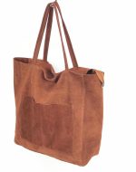 Bolso de piel con bolsillos exteriores