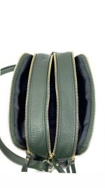 Bandolera de piel con tres bolsillos