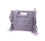 Bolso Bandolera de Piel de Serraje con Flecos Decorativos para Mujer