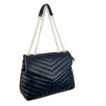 Bolso sintético con solapa y 2 compartimentos