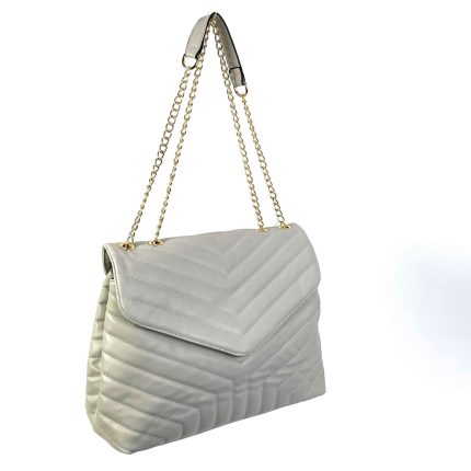 Bolso sintético con solapa y 2 compartimentos