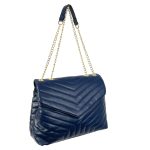 Bolso sintético con solapa y 2 compartimentos