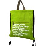 Mochila de cuerdas con asa de mano