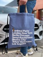 Mochila de cuerdas con asa de mano