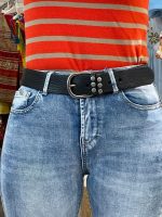 Cinturón de piel vacuno tachuelas de curtición ecológica