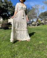 Vestido largo tipo boho con mangas