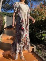 Vestido largo veraniego abierto frontal