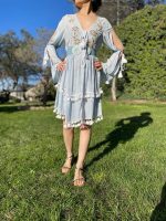 Vestido azul corto tipo bohemio