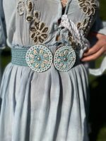 Vestido azul corto tipo bohemio