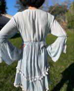 Vestido azul corto tipo bohemio