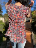 Blusa manga corta multicolor