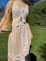 Vestido largo de algodón con bonito diseño