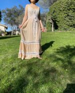 Vestido largo de algodón con bonito diseño