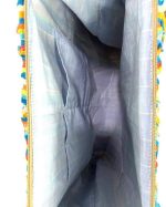 Bolso Saco de Algodón Multicolor para Mujer con Cierre de Cremallera