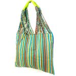 Bolso Saco de Algodón Multicolor para Mujer con Cierre de Cremallera