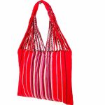 Bolso Saco de Algodón Multicolor para Mujer con Cierre de Cremallera