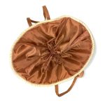 Amplia Cesta Paja con asas de piel, forro y gran capacidad