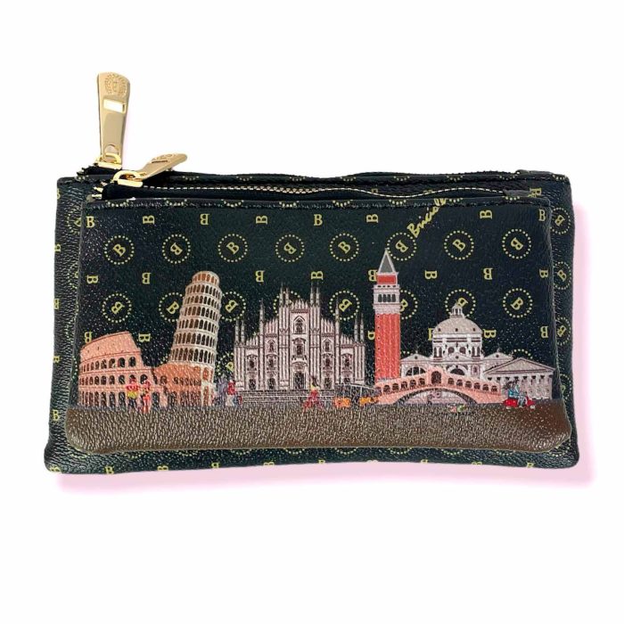 Cartera Monedero sintético 2 cremalleras