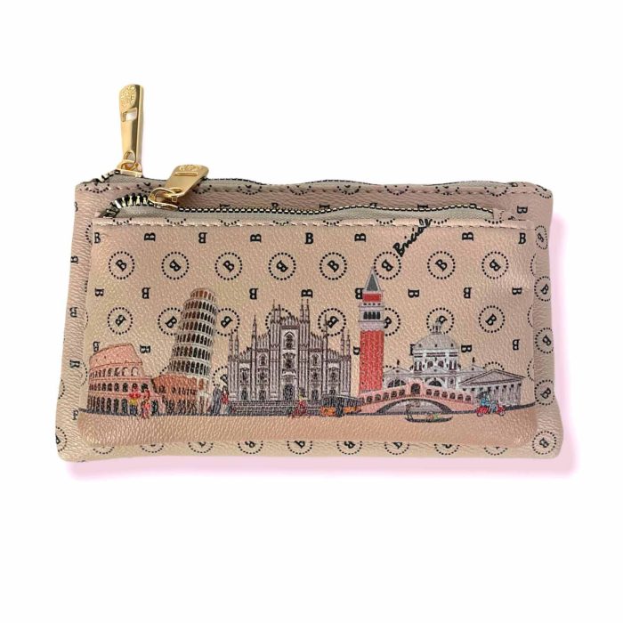 Cartera Monedero sintético 2 cremalleras