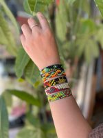 Pulsera étnica tipo Wayuu de tela de algodón