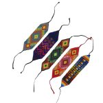 Pulsera artesanal ancha de algodón tipo Wayuu