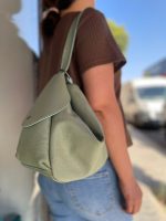 Bolso Mochila de piel con doble cierre
