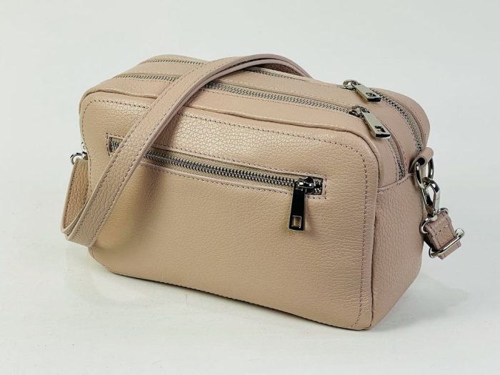 Bolso bandolera de piel con doble compartimento
