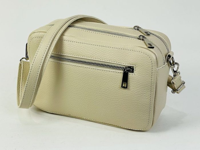 Bolso bandolera de piel con doble compartimento