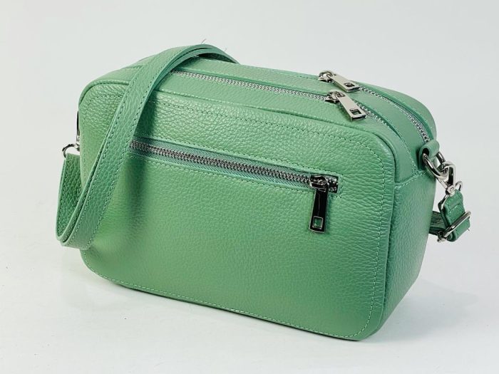 Bolso bandolera de piel con doble compartimento
