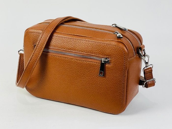 Bolso bandolera de piel con doble compartimento