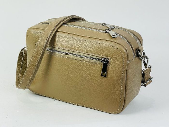 Bolso bandolera de piel con doble compartimento