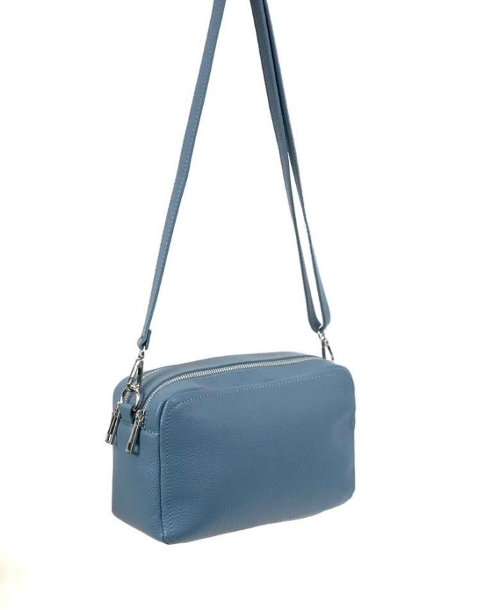 Bolso bandolera de piel con doble compartimento