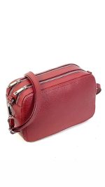 Bolso bandolera de piel con doble compartimento